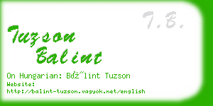 tuzson balint business card
